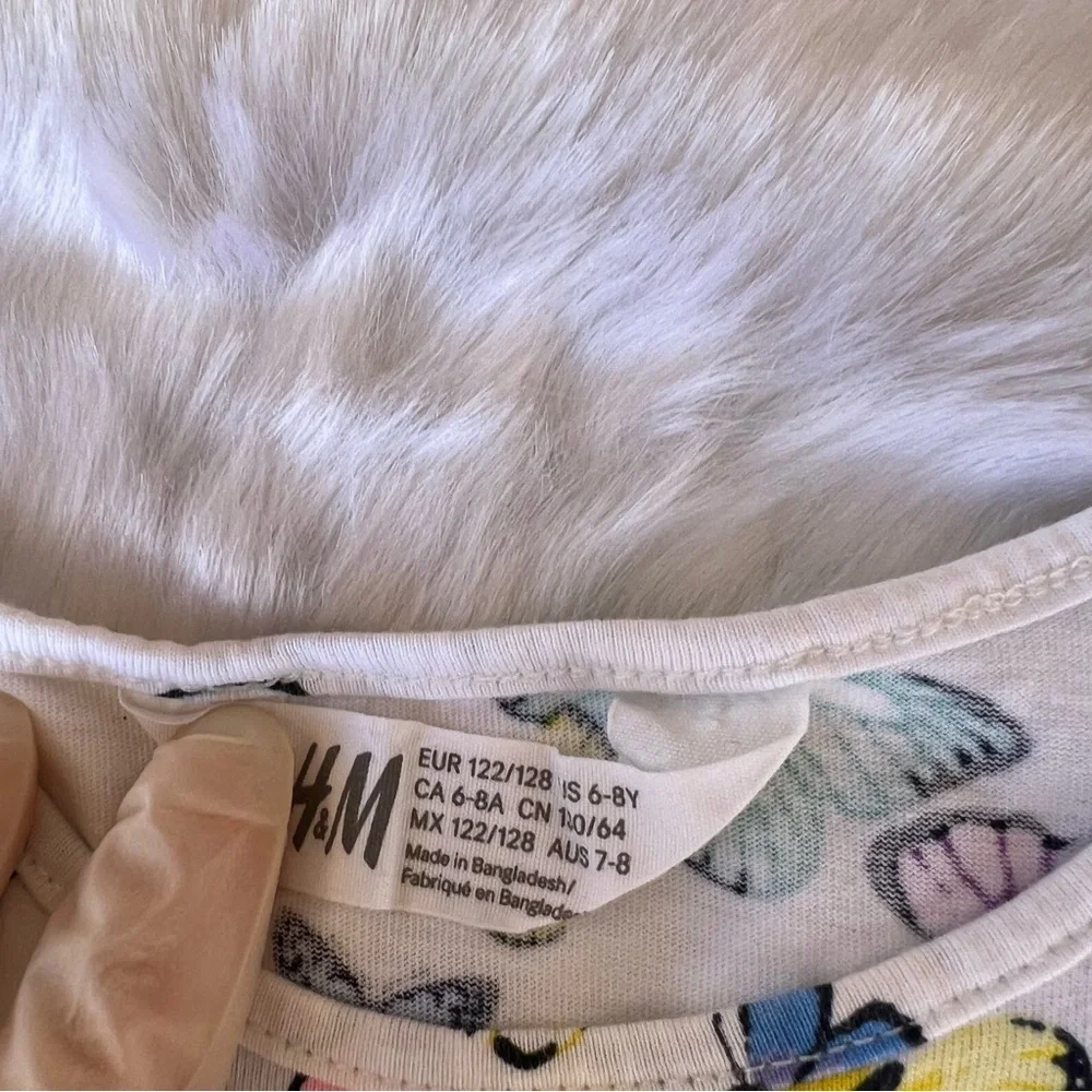 H&M Kids White‎ Butterfly Dress